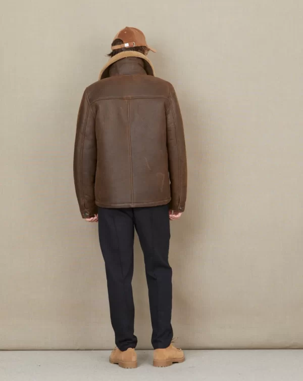 Cheap Chevignon BLOUSON EN CUIR V-SHEARLING Marron