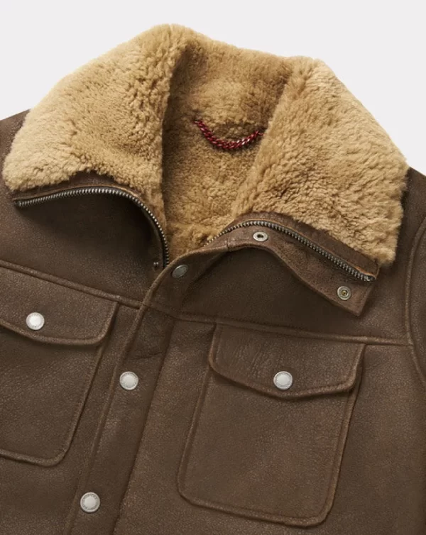 Cheap Chevignon BLOUSON EN CUIR V-SHEARLING Marron