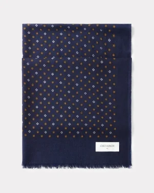 New Chevignon ÉCHARPE EN LAINE DOTS SCARF Bleu marine