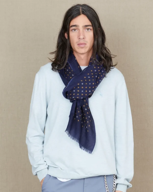 New Chevignon ÉCHARPE EN LAINE DOTS SCARF Bleu marine