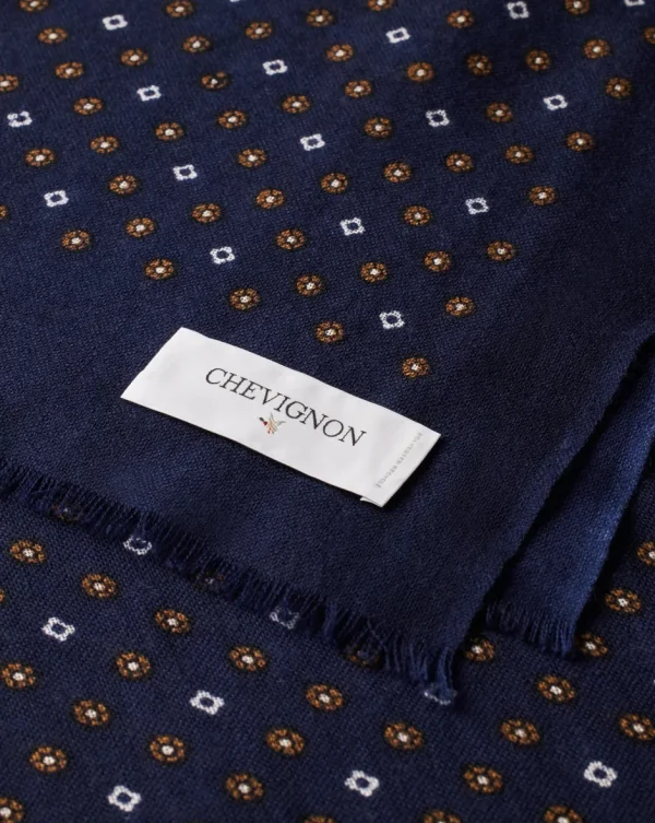 New Chevignon ÉCHARPE EN LAINE DOTS SCARF Bleu marine