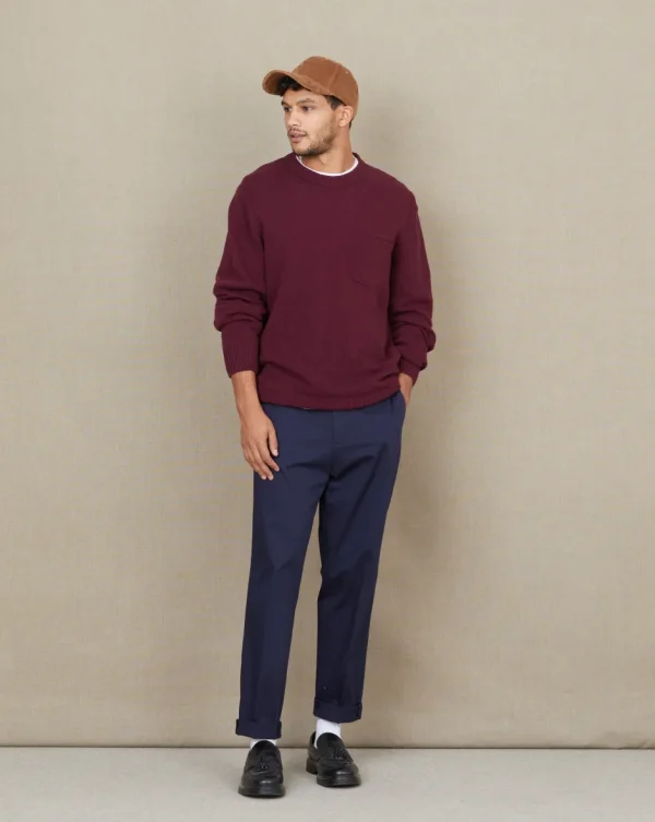 Shop Chevignon PULL POCKET WOOL Burgundy